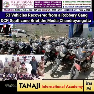 1.1K views · 26 reactions | 53 Vehicles Siezed by Chandrayangutta Police a Gang , DCP Southzone Brief Media | A18 Telangana News | Facebook