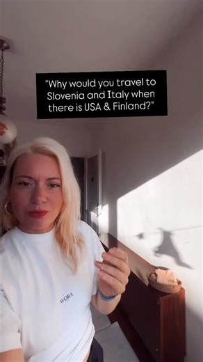 Esin on Instagram: "Said no one never, but still to make it clear: I prefer traveling to countries that have good people in them. I want to support local businesses that have good values. I would not recommend traveling to Finland - eather chose Norway for winter this year as our political situation is not humane. #traveling #slovenia #italy #matkustus #matkailu"