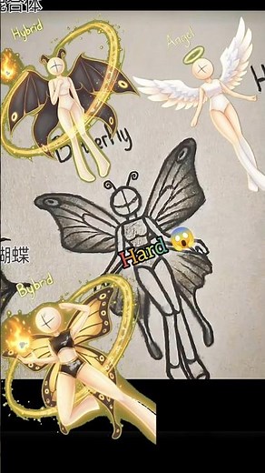 Bat 🦇 + Butterfly 🦋 Hybrid Drawing | Dark & Beautiful Art ✨