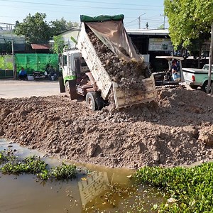 5.3K views · 94 reactions | First Starting a New Perfectly PROJECT Transaction to Delete POND by Machinery Dozer Push Soils & Dump Truck Overloading Soils Into Water | BulldozeR PoweR | Facebook