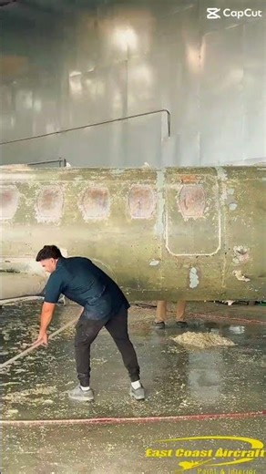 Stripping jet aircraft with precision.