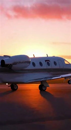 Sunset Private Jet Takeoff