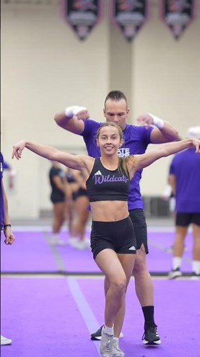 Elite stunt with dismount🔥💪#cheer #cheerleader #cheerleading #weberstatecheer #fitnessmotivation