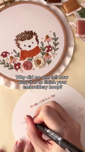 Once you've completed your embroidery project, you'll want to frame it for all your friends and family to see! 😍 There are lots of different ways to finish your work. But for now, let's see my go-to gathered fabric method, which is great for beginners. For a full breakdown of this method, and other tips and tricks for finishing your hoop, visit our blog: cleverpoppy.com/blogs 🪡 #embroidery #modernembroidery #DIY #stitching #crafts