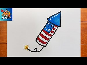 How to Draw 4th of July Fireworks Step by Step