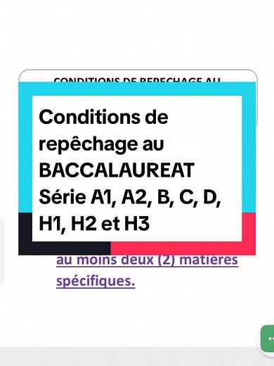 Conditions de repêchage au BACCALAURÉAT pour candidats LIBRES