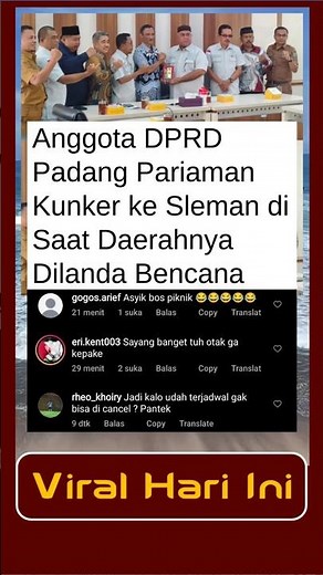 Anggota DPRD Padang Pariaman Kunker ke Sleman disaat daerahnya dilanda bencana