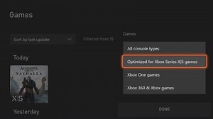 Xbox Series X and S have a handy "Optimised for Xbox Series X/S games" filter