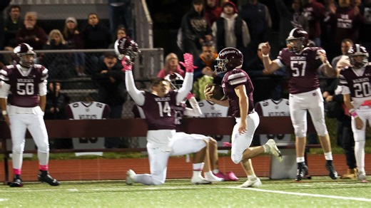 West Bridgewater football celebrates victory over EB on Thanksgiving