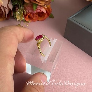 Vintage Oval Cut Ruby Ring 14K Solid Gold Ruby Gemstone Engagement Ring Art Deco Moissanite Promise Bridal Ring Anniversary Gift for Women - Etsy