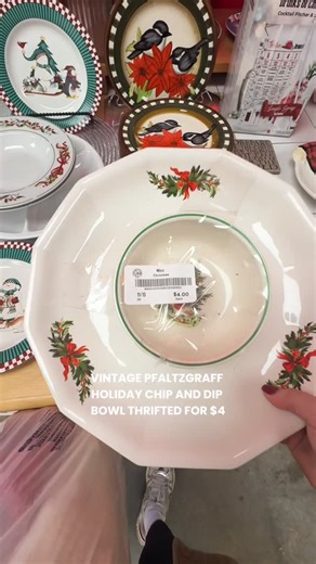 Lindsey Gannon on Instagram: "Adding to my collection! Found the cutest vintage Pfaltzgraff holiday chip and dip bowl today for $4. Thrifting is the best treasure hunt 🤩 @pfaltzgraff1811 #vintagepfaltzgraff #thriftfinds #holidaydecor #secondhandstyle #thrifthaul"