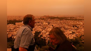 Greek meteorologist says Athens is like a ‘colony of Mars’ as Saharan dust storm shrouds capital in orange haze