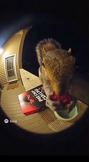 Squirrel Does One Chip Challenge… EXPLODES 💥🐿️ Ring Cam Footage #sora2