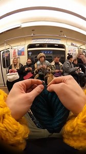 1.8M views · 51K reactions | This video is going viral for all the right reasons! Have you ever struck up a friendship with someone you've seen knitting or crocheting on public transit? Video credit @kurochkinandrei via Instagram | Red Heart Yarns | Facebook