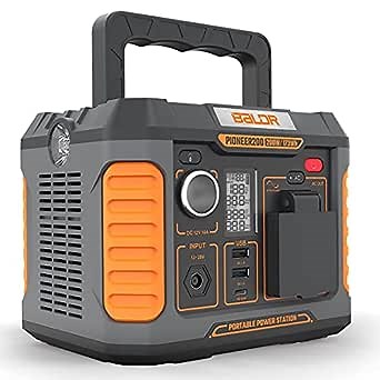 BALDR Portable Power Station, Solar Generator with 200W/120V Pure Sine Wave AC Outlet, 173Wh Backup Lithium Battery For Camping Travel Hunting Outdoors