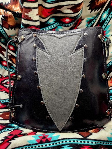 Leather Archery Arm Guard, Bracer Black Adjustable Armguard Protector - Etsy