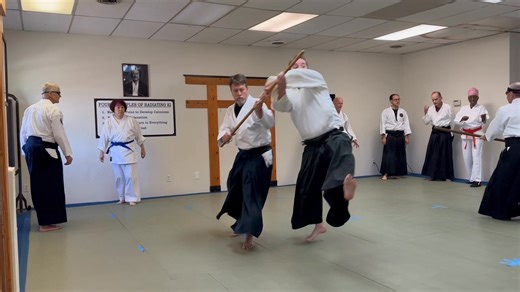 Andrew showing us the necessary rhythm to keep uke moving from beginning to end. | Kokikai Aikido of Delaware