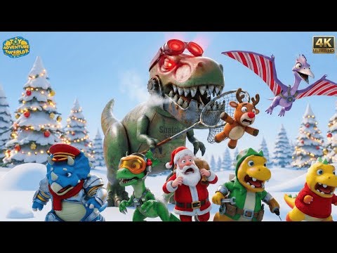 Dino Patrol vs Giant dinosaur robots 🦖🦌🎅 Rescue Santa's reindeer Rudy.