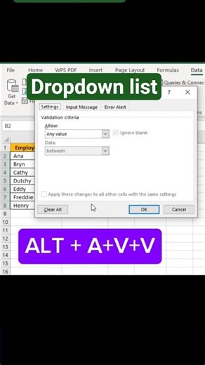 drop down list in excel. #exceltipsandtricks