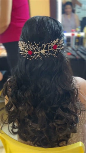 Party hairstyle for reception bride messy open hairstyle amazing beautiful look ..