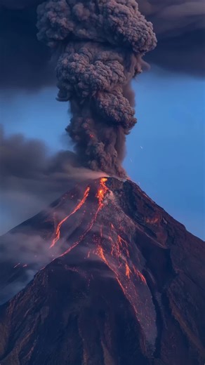 Mayon Volcano Eruption: Ash Clouds and Lava Fountains in 4K