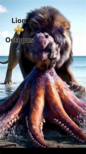 A lion. An octopus. ONE creature. Calm. Intelligent. Unpredictable 😮‍🔥 This fusion looks like it belongs in two worlds at once. Drop the next animal combo 👇 #LionOctopus #AnimalFusion #ImpossibleCreatures #CreatureFusion #AIVisuals