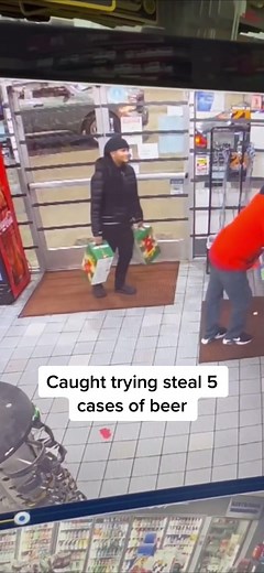 Caught her trying steal 5 cases of beer! #fyp #viral #beer #steal #theif #theifcatcher #locked #funny