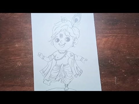 How to draw a Kanha sketch with pencil | tutorial for beginners| step by step| cute easy drawing.