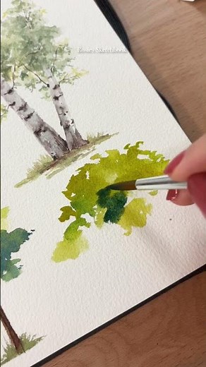 Watercolor oak tree painting #artshorts #arttutorial #watercolorpainting