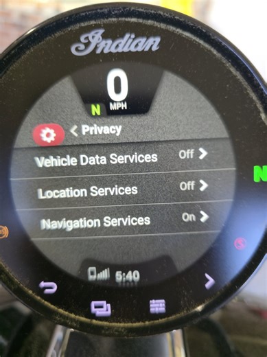 Ride Command privacy settings