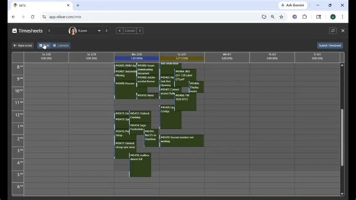Timesheets in MTX | Nilear