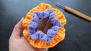 Incredible ideal! How to crochet 2 layer scrunchies. You can make money from this crochet idea. Easy DIY at home. #diy #crochet #crochethairties #crochetgift | Crochet & Crafts Therapy