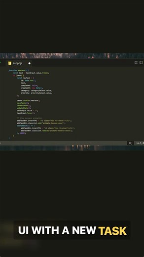 Build To-Do App from Scratch HTML CSS JavaScript - Part 25 #shorts #trend #javascript #html #code