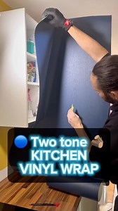 2.8M views · 14K reactions | Two tone蝹 full kitchen vinyl wrap  #kitchenwrap #kitchenwrapping #kitchenmakeover #kitchenrenovation #kitchendecor #homedecor | The Wrap Chap | Facebook