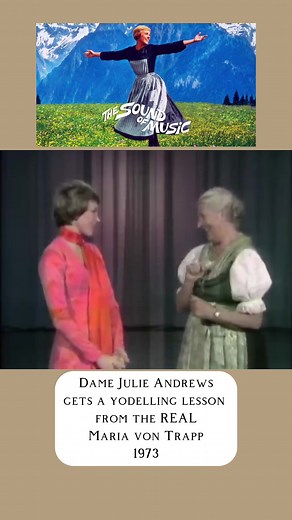 Maria von Trapp teaches Julie Andrews how to yodel | 1973 Interview