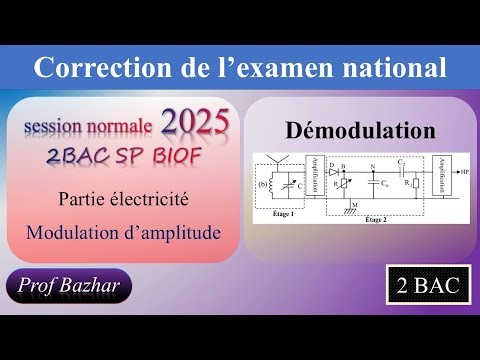 Modulation d'amplitude : examen national session normale 2025 électricité partie 3 2BAC SP BIOF