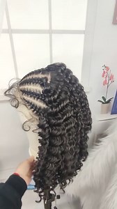 Synthetic Lace Front Braided Wigs with Baby Hair for Black Women 16 Inches Knotless Box Braided Hair Wigs Curly Bob Braided Lace Wigs（2#）