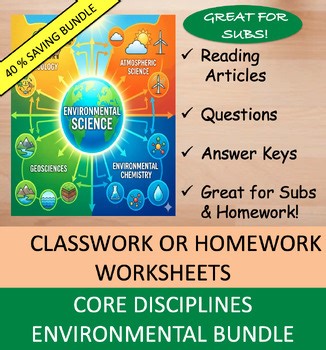 Core Disciplines in Environmental Science Worksheets Growing Bundle