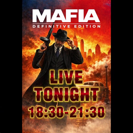 Going LIVE TONIGHT, 18:30-21:30 with MAFIA: DEFINITIVE EDITION, which follows the rise of Tommy Angelo, a humble taxi driver in the fictional American city of Lost Heaven, Illinois, who is unwillingly drawn into the world of organised crime during the Prohibition era. The narrative is told in flashback format during a police interrogation many years later, detailing his time with the Salieri crime family and his eventual decision to become a witness against them. #MafiaDefinitiveEdition #TommyAn