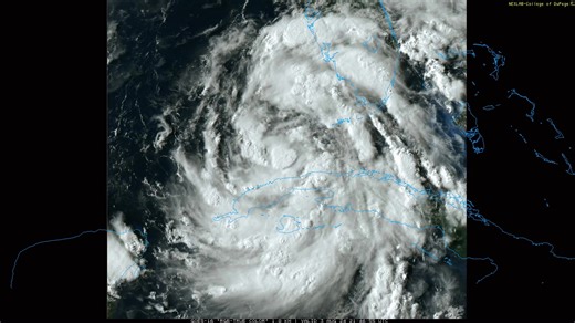 Here is satellite look at Tropical Storm Debby as the sun goes down. It sure has the look. Classic 'S' shape. Intense convection near center. It has low shear, hot water, a northern loop eddy, MJO, moist air, all fueling in front of our eyes. Time is the one thing it does not have. But heading west has bought it some more compared to yesterday. Hurricane Debby officially now expected. But how strong? We all know to watch these close. Slowdown near landfall and after adding to the impacts. www.sp
