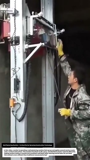 Wall Plastering Machine – Vertical Mortar Spraying Construction Technology.