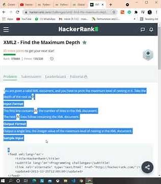 XML2 - Find the Maximum Depth|| HackerRank Python