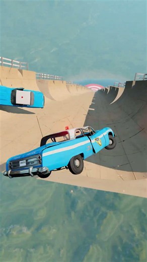 🚓📲🧨Springboard vs 6 Police Cars #beamngdrive #beamngmods #LongestBusCrash