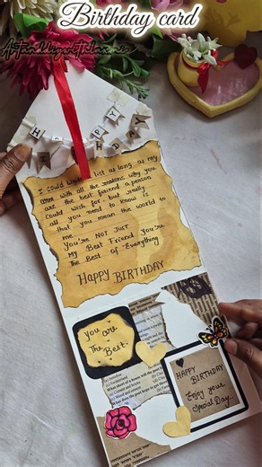 DIY Aesthetic Pull-out Birthday Card 🎂✨ #shorts #craft #diy