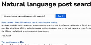 Natural language search for blog posts using TensorflowJS