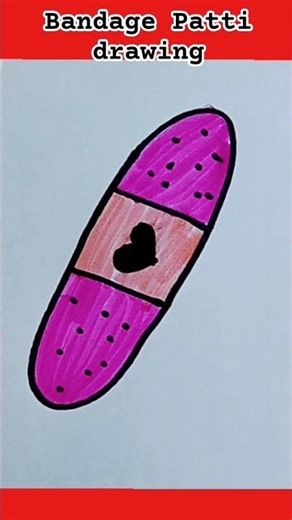 how to draw a bandage Patti drawing for kids and toldders #shorts sshortsfeed #drawingforkids #draw