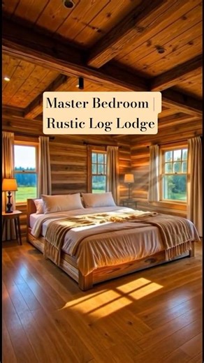 Master Bedroom | Rustic Log Lodge Retreat 🌲 Cozy & Premium