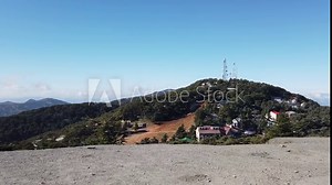 View of atlas mountain,cedrus trees, and clear weather in chrea national park / algeria