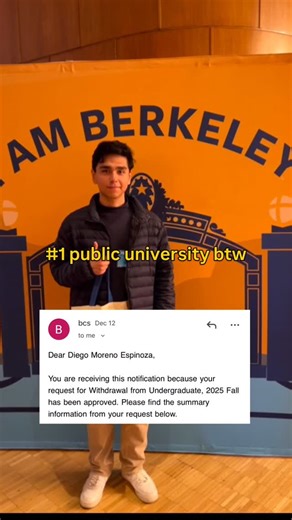Diego Moreno-Espinoza on Instagram: "number 1 public university btw; this may or may not have influenced my decision to take a break 😹 #ucberkeley #berkeley #university #college #gapyear"