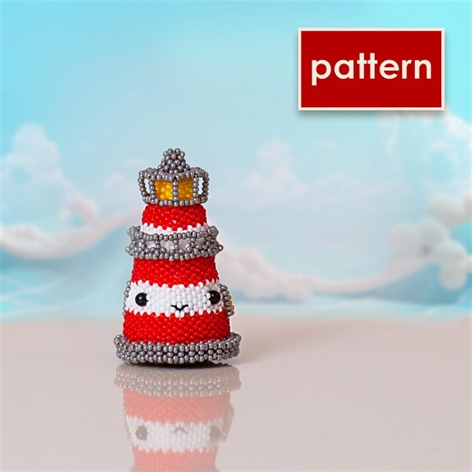 Beaded Lighthouse Pattern | Peyote Stitch Tutorial PDF | Nautical Bead Figurine | DIY Coastal Beading Project - Etsy